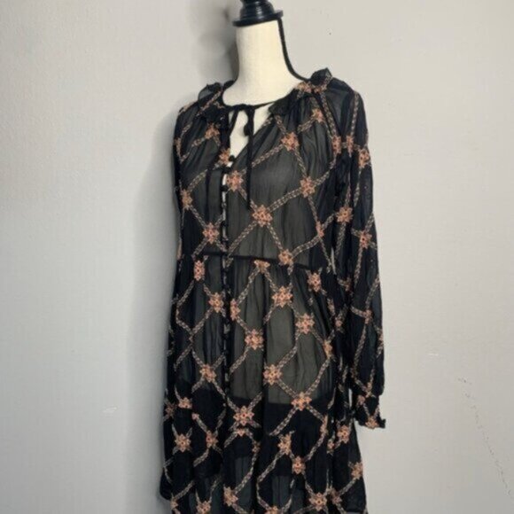 NWT Johnny Was Jackie Mini Long Sleeve Sheer Dress - Picture 7 of 16